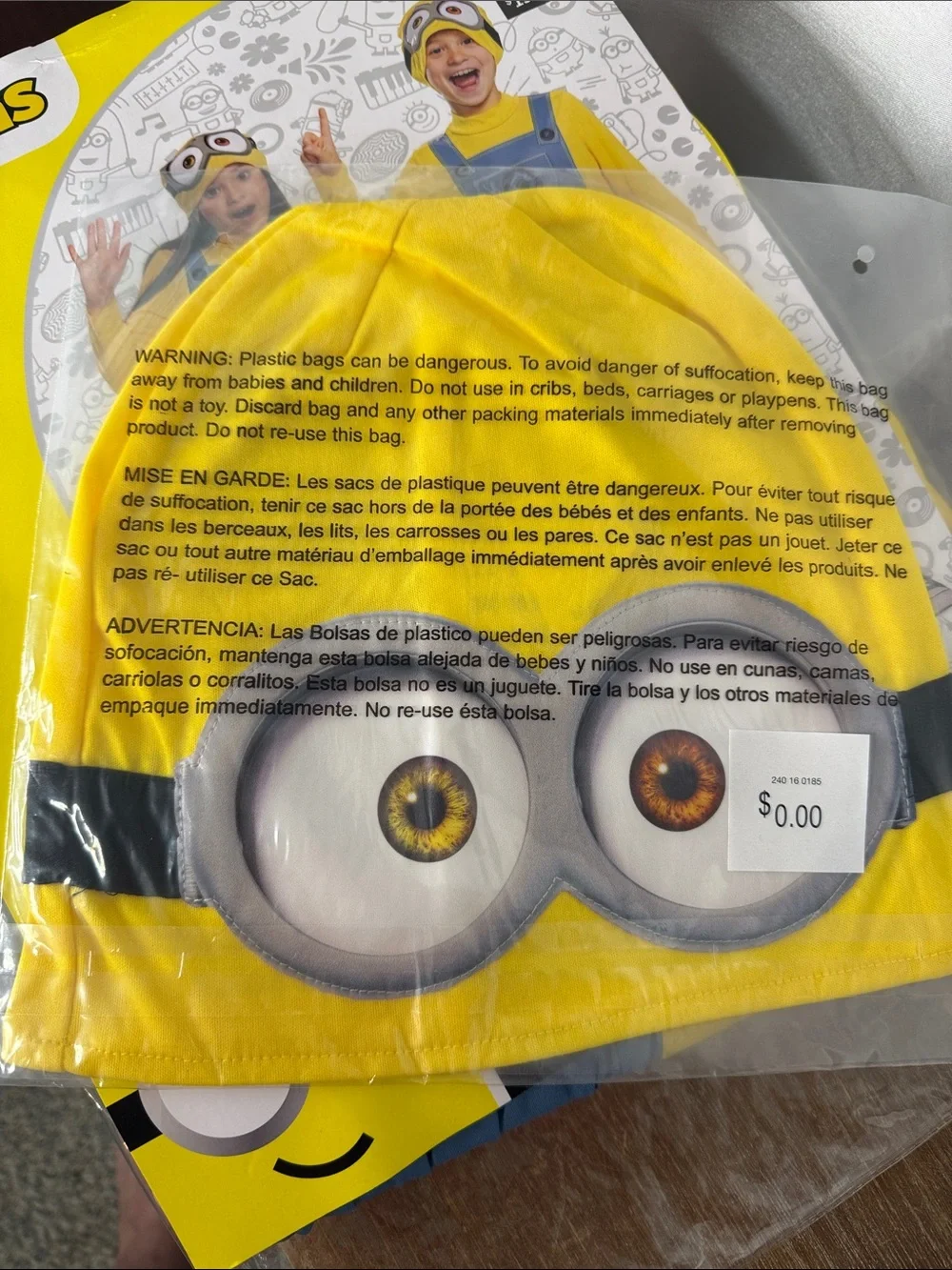 Disguise Despicable Me Minion Costume Jumpsuit & Beanie Children’s L 10/12